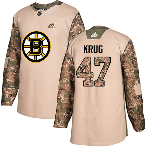 Adidas Bruins #47 Torey Krug Camo Authentic Veterans Day Stitched NHL Jersey